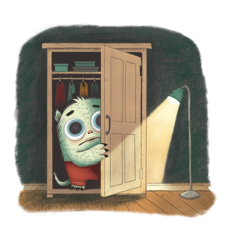 Ilustracija pošasti v omari